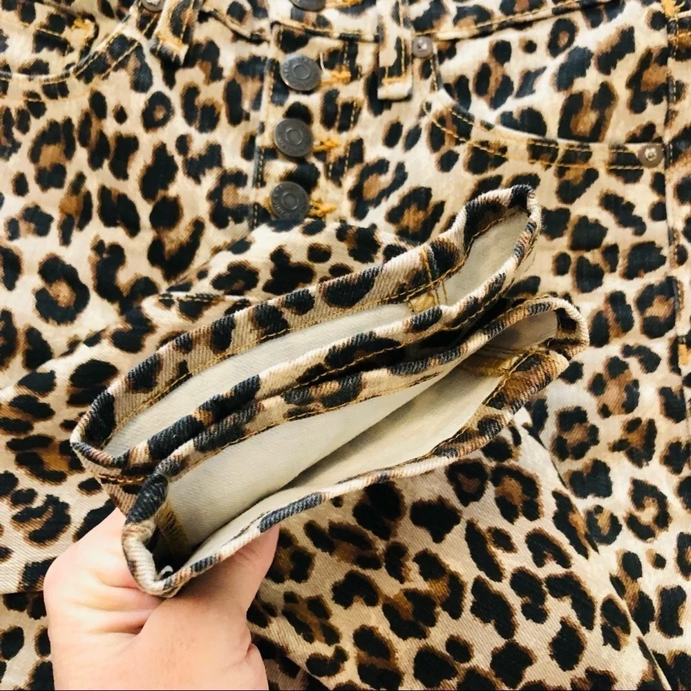 Veronica Beard Debbie 10” High Rise Leopard Cut Print Jeans Sz 24 Ankle novelty - Picture 6 of 15